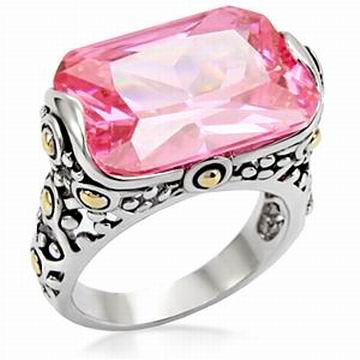 HIGH QUALITY 15CT PINK CZ SOLITAIRE RING-sz10